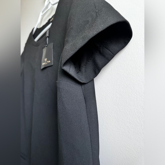 NWT MASSIMO DUTTI Crewneck short sleeve sweater with pockets, black size 8 - Picture 5 of 6